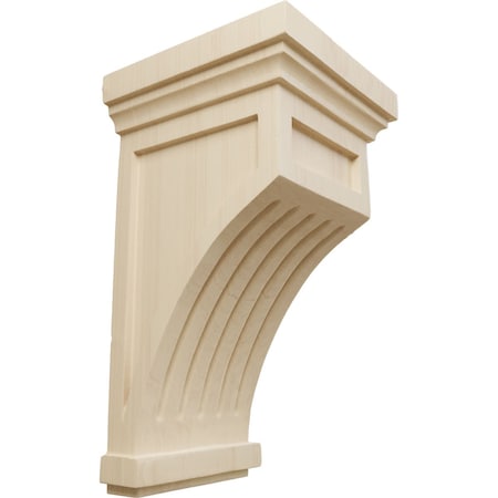 Ekena Millwork 5 1/2"W x 5 1/2"D x 10"H Fluted Corbel, Rubberwood COR05X05X10FLRW
